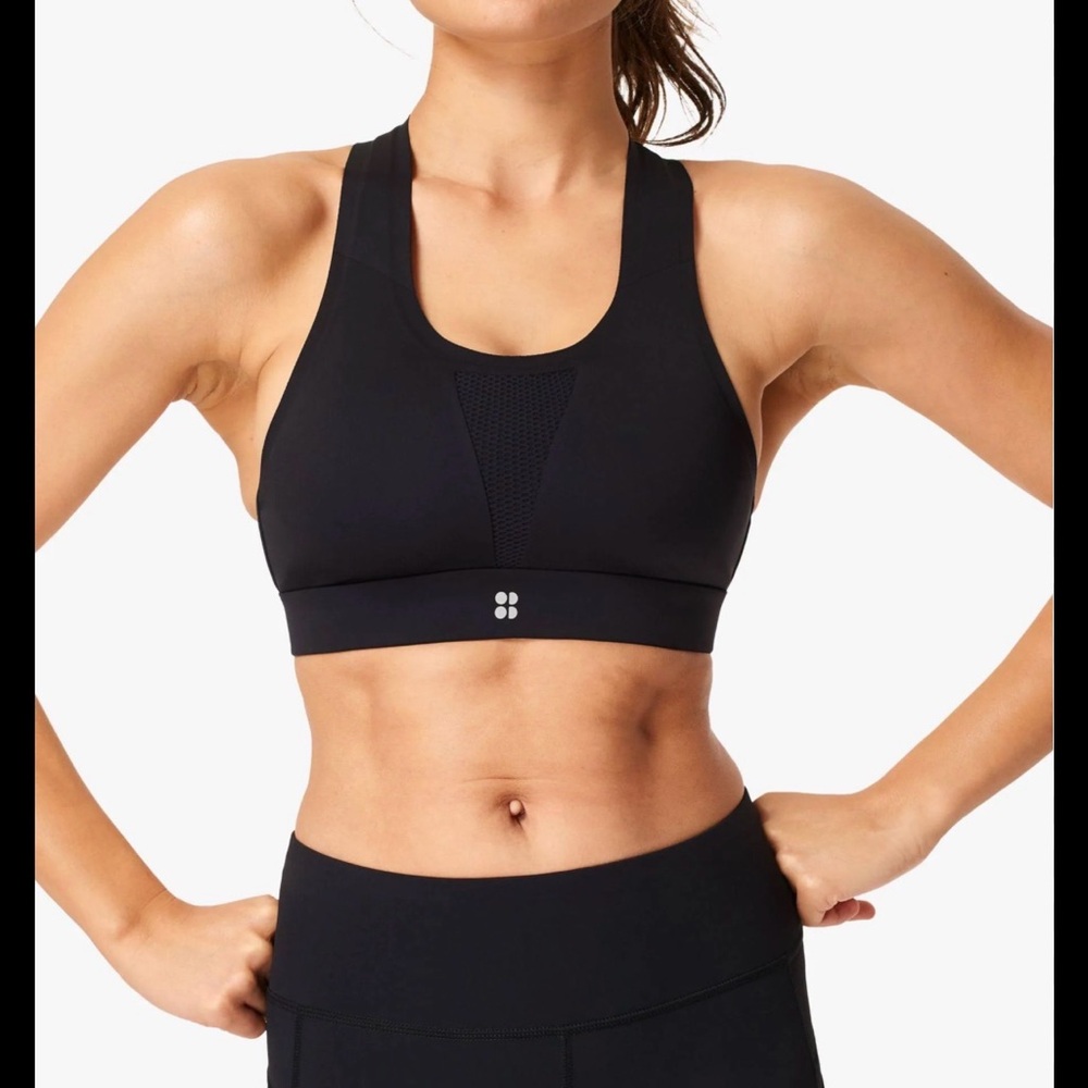 Sweaty Betty All Train Sports Bra Size 32F Black NEW Athleisure Yoga